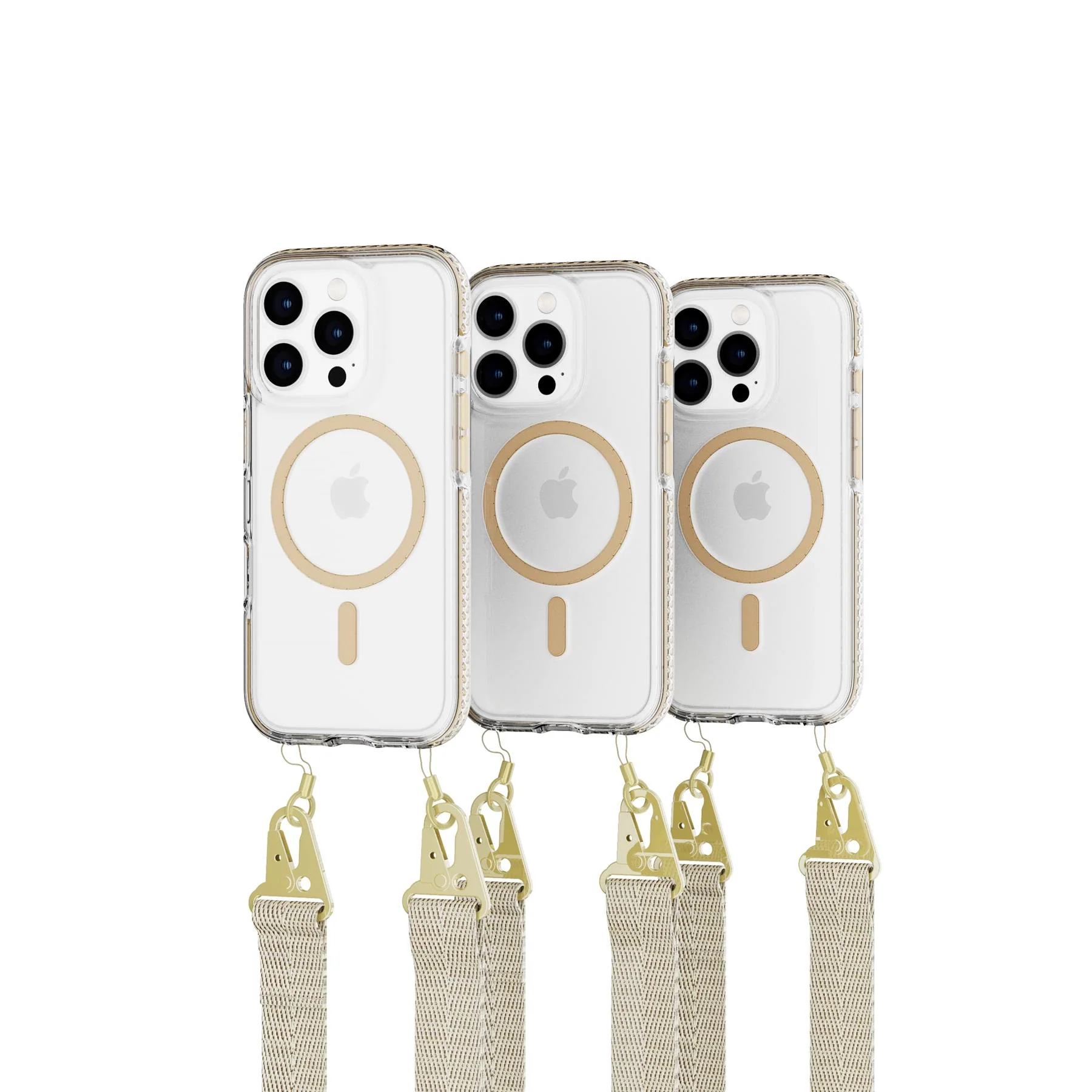 EvoCrystal - Apple iPhone 16 Pro Case with Cross-Body - Gold - Image 3