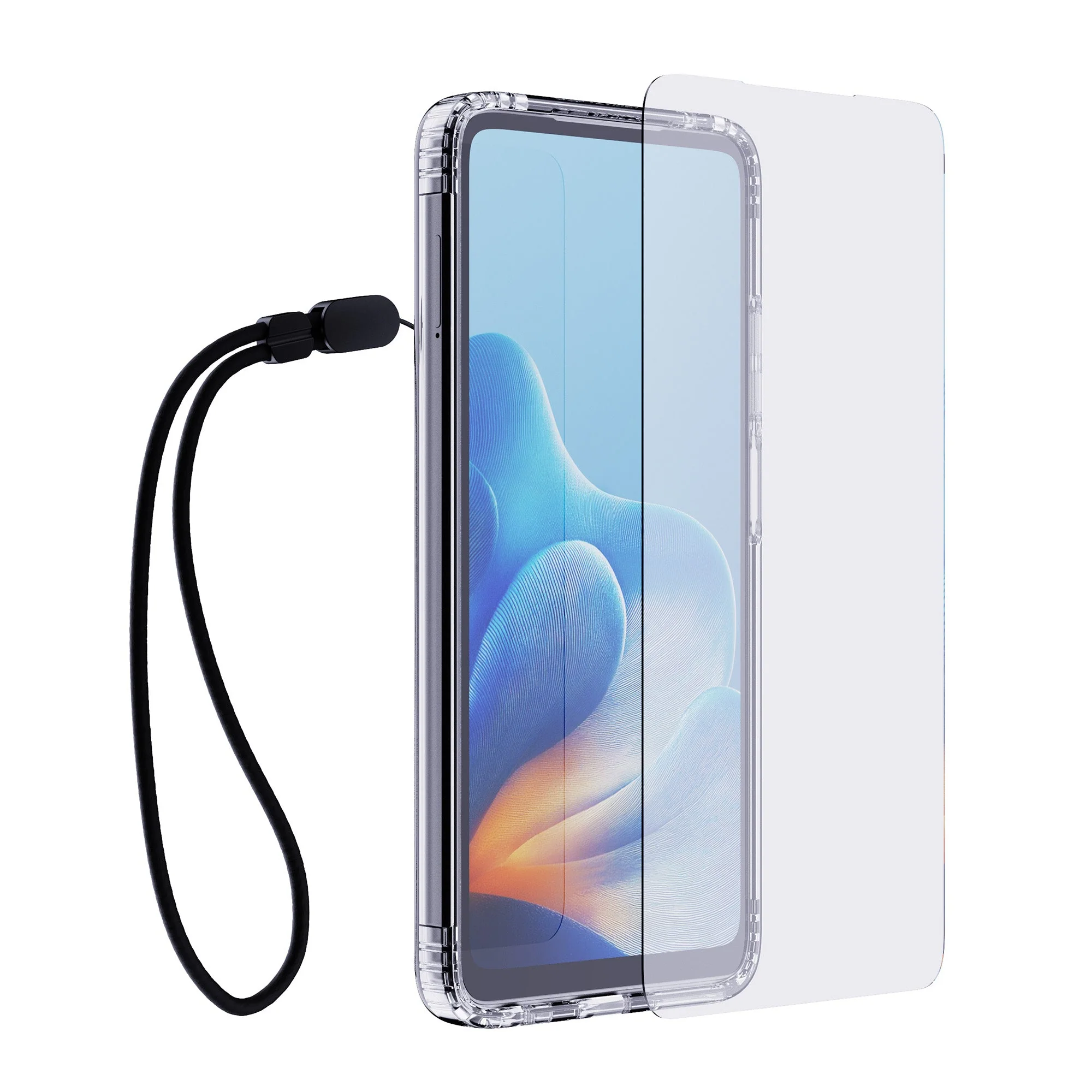 EvoLite Clear + Tempered Glass + Lanyard - Motorola moto g stylus (2026/2025) 3-in-1 Bundle - Clear - Image 2