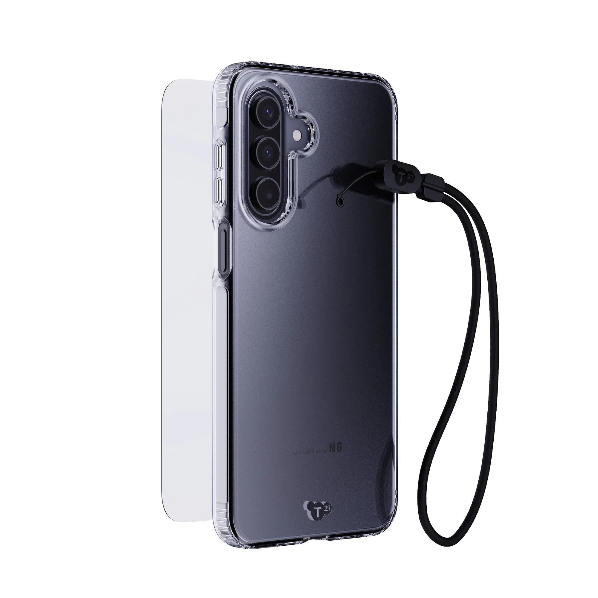 EvoLite Clear + Tempered Glass + Lanyard - Samsung Galaxy A17/A17 5G 3-in-1 Bundle - Clear