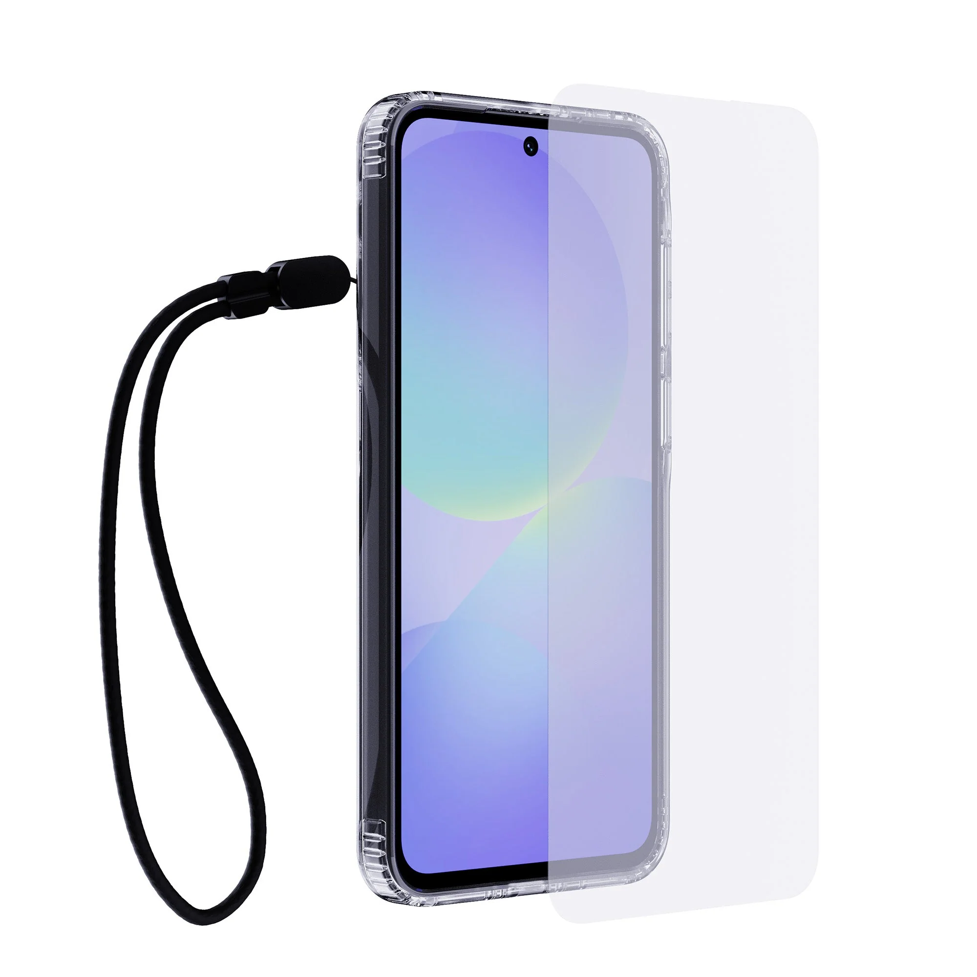 EvoLite Clear + Tempered Glass + Lanyard - Samsung Galaxy A37/A36 3-in-1 Bundle - Clear - Image 2