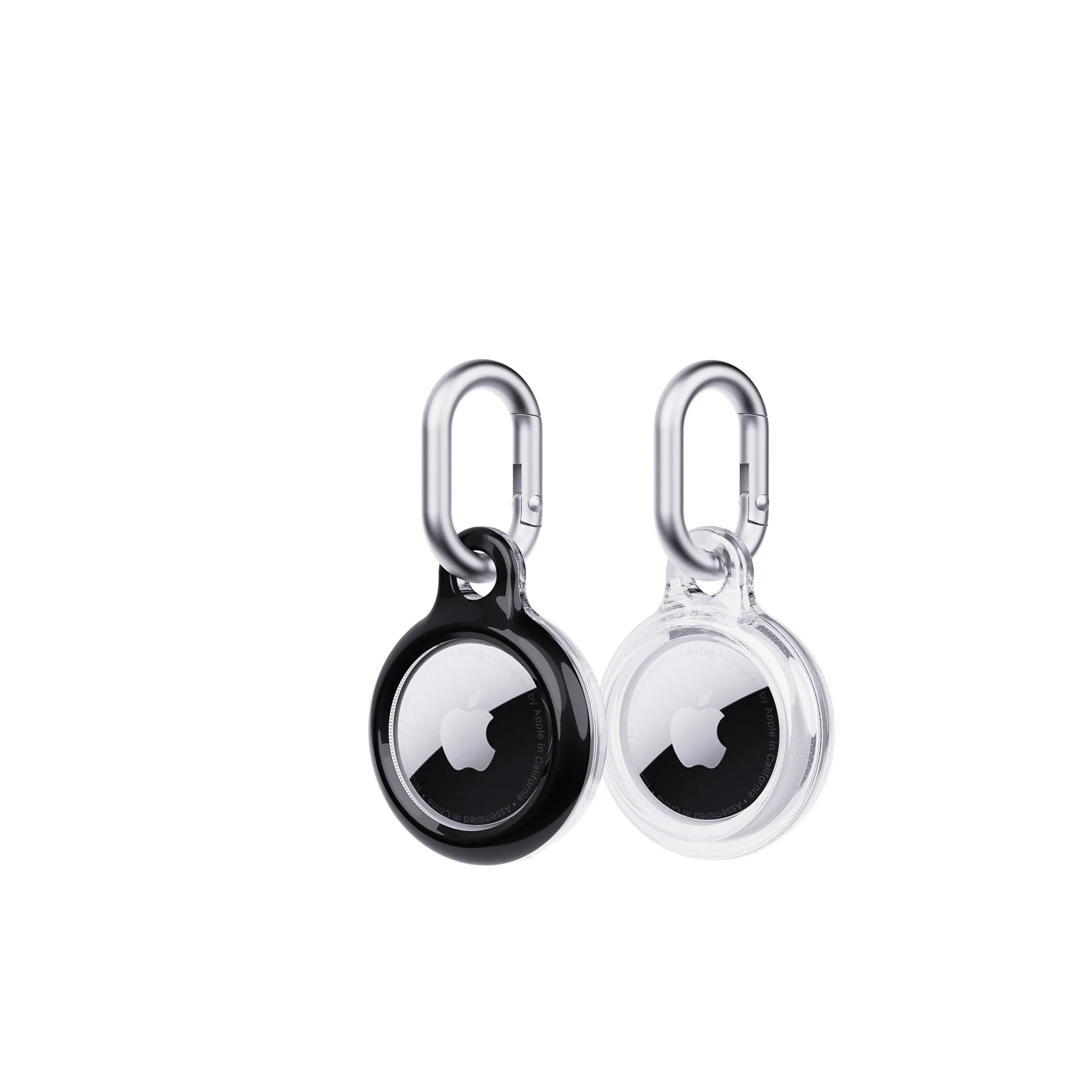 EvoPop - Apple AirTag Case Bundle (x2) - Black & Clear