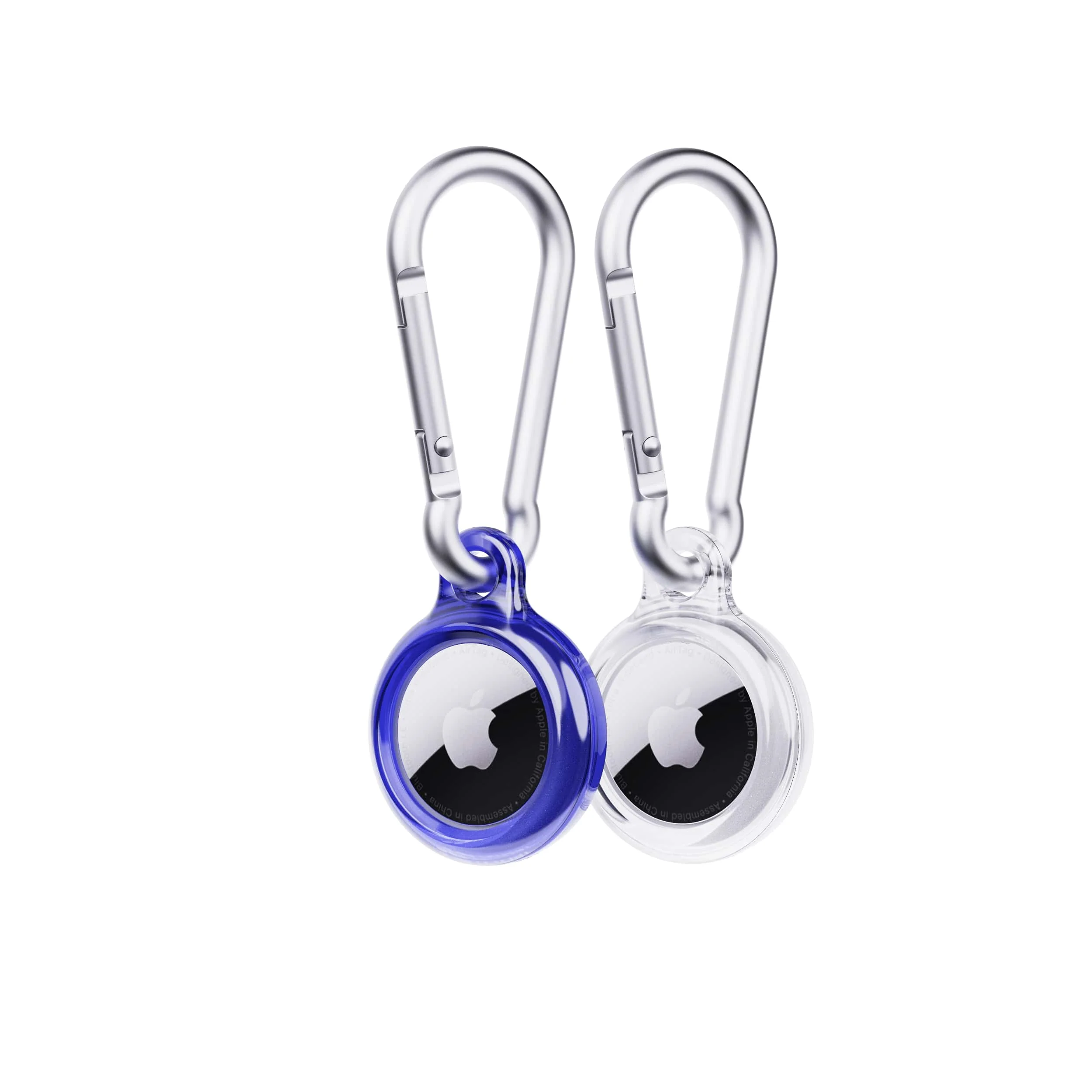 EvoPop - Apple AirTag Case Bundle (x2) - Electric Blue & Clear