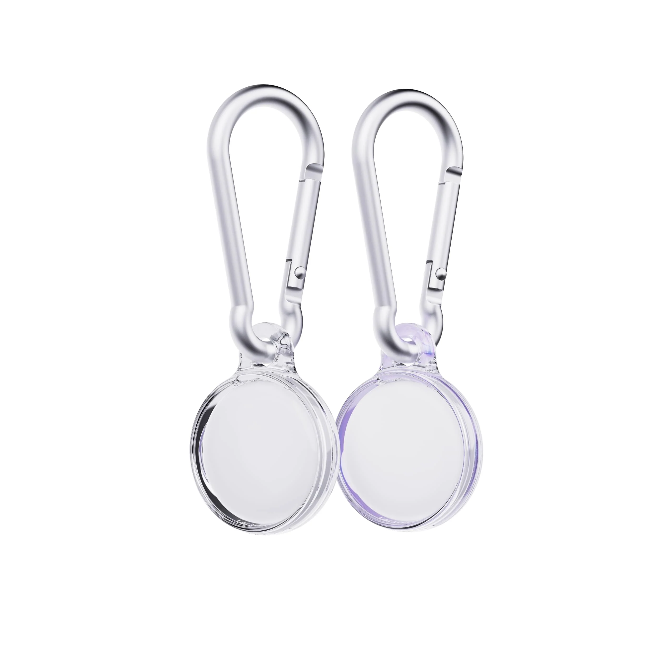 EvoPop - Apple AirTag Case Bundle (x2) - Holographic Purple & Clear - Image 2