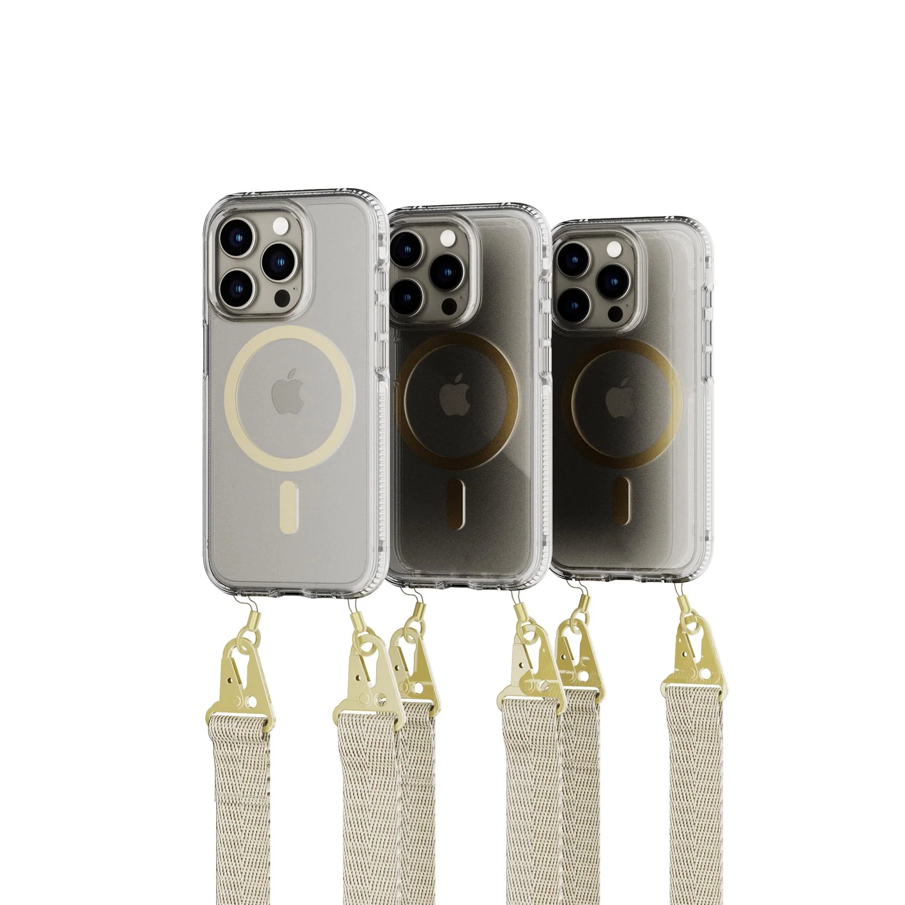 FlexQuartz - Apple iPhone 15 Pro Case MagSafe Compatible with Cross-Body - Gold - Image 4