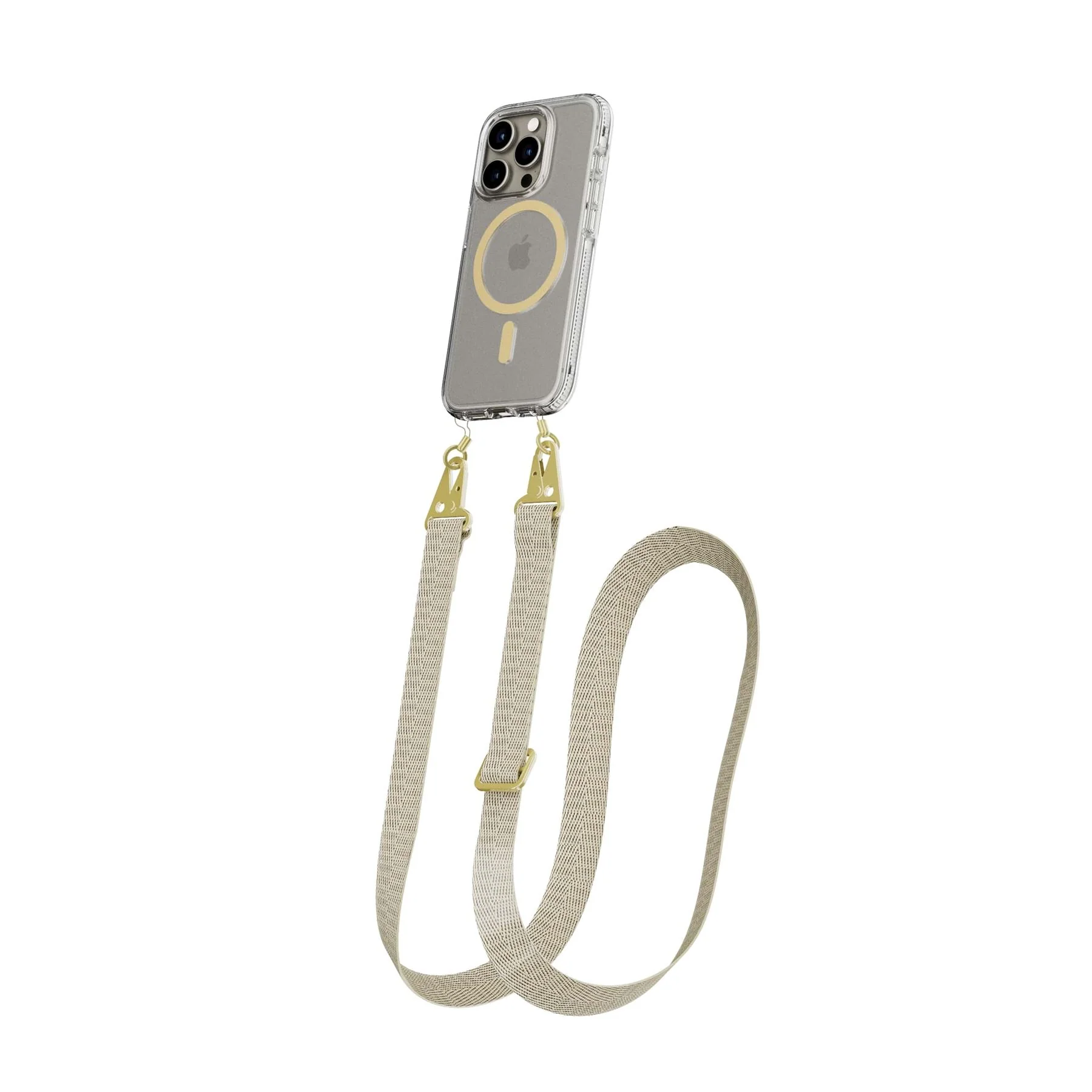 FlexQuartz - Apple iPhone 15 Pro Case MagSafe Compatible with Cross-Body - Gold - Image 5